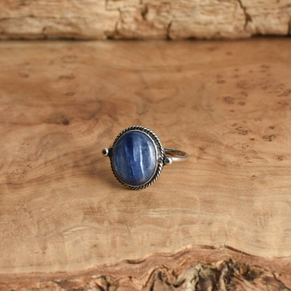 Blue Kyanite Delica Ring - Sterling Silver Ring - Size 5