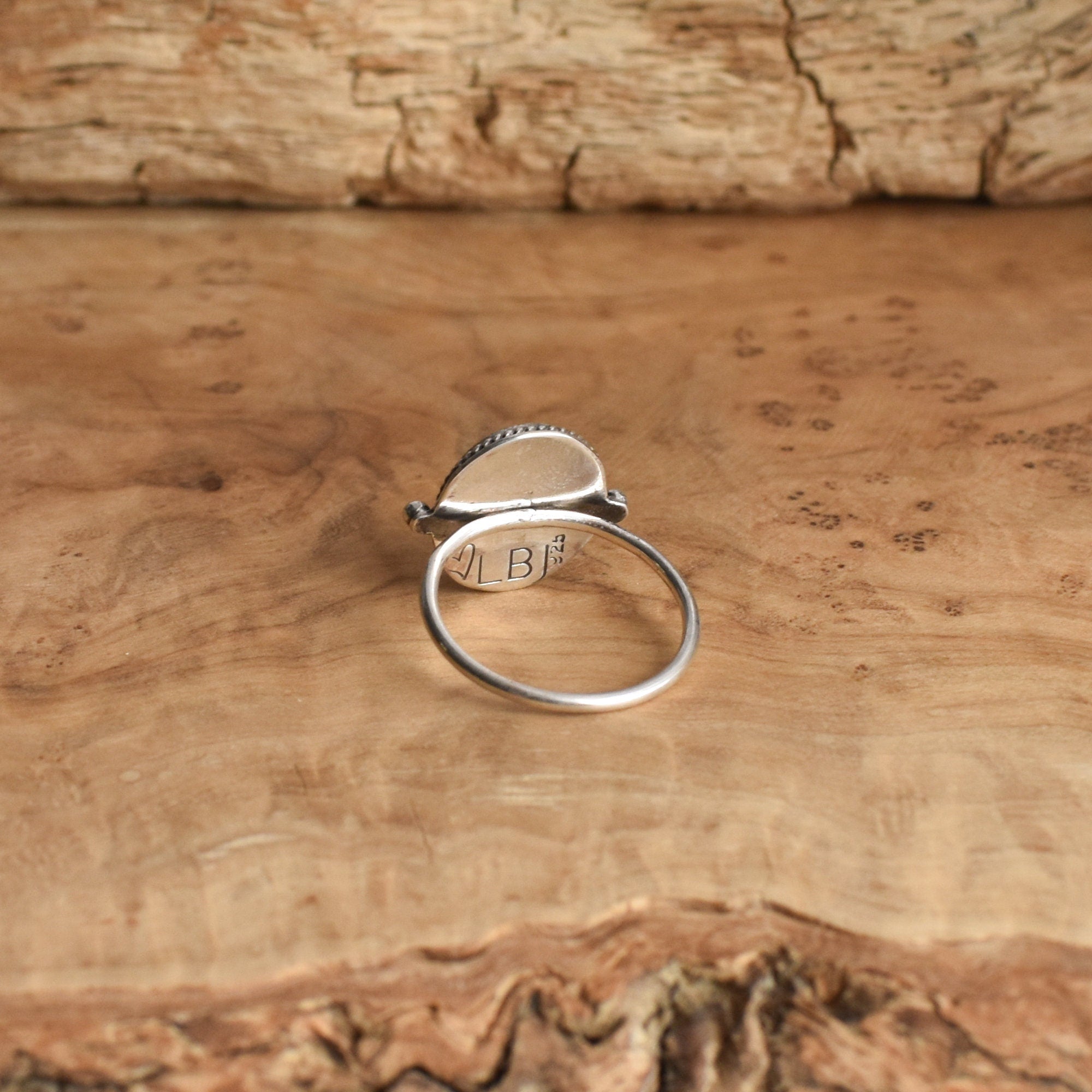 Blue Kyanite Delica Ring - Sterling Silver Ring - Silversmith Ring - Deep Blue Ring