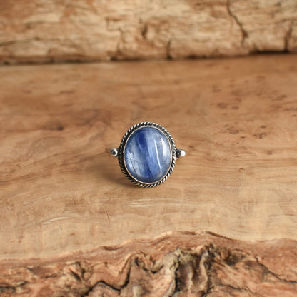 Blue Kyanite Delica Ring - Sterling Silver Ring - Size 5