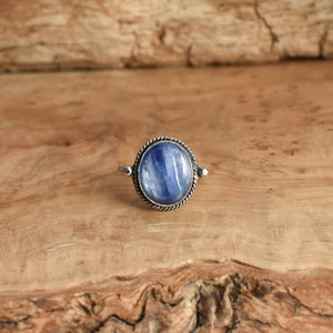 Blue Kyanite Delica Ring - Sterling Silver Ring - Size 5