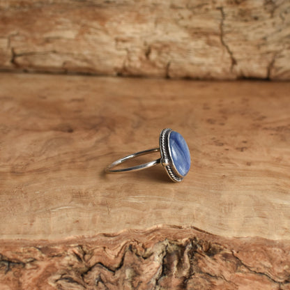 Blue Kyanite Delica Ring - Sterling Silver Ring - Size 5