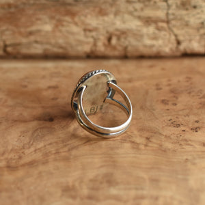 Red Sponge Coral Boho Ring - Silversmith Ring - Boho Red Coral Ring