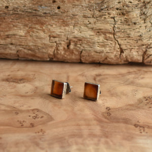 Carnelian Posts - Orange Carnelian Studs - Western Silver Posts - Silversmith Posts