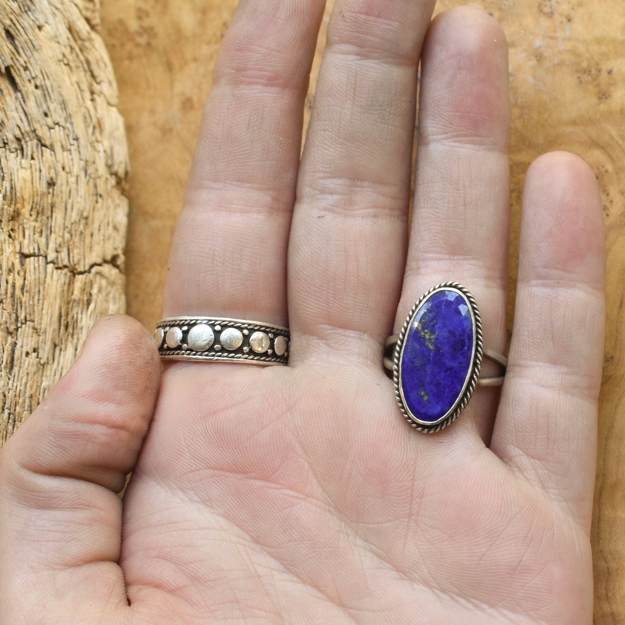 Lapis Lazuli Boho Ring - Blue Lapis Ring - Lapis Lazuli Ring - Silversmith