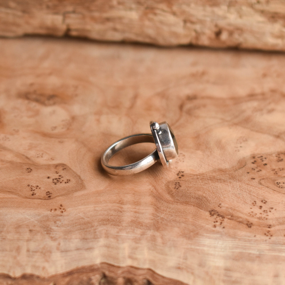 Labradorite Rose Cut Orbits Ring | Sterling Silver