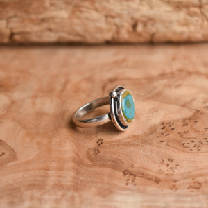 Orbits Ring - Opalina Ring - Opalized Chryssocolla Ring - .925 Sterling Silver - Silversmith