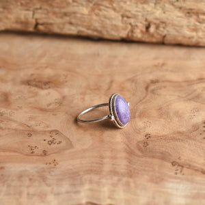 Purple Charoite Delica Ring - Sterling Silver