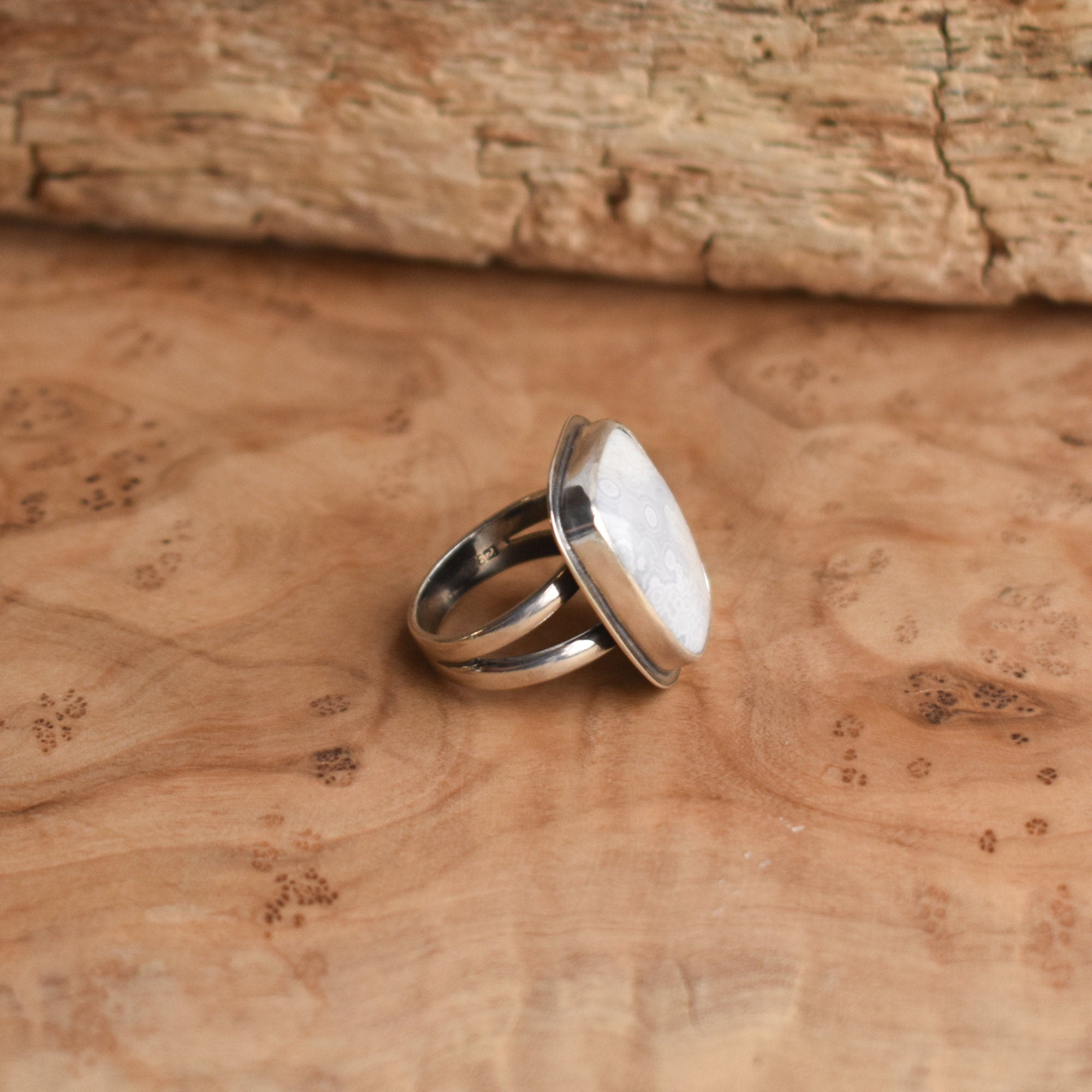 Luna Agate Ring - Sterling Silver - Choose Your Stone