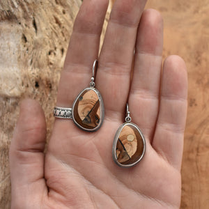 Sahara Jasper Earrings - Earthy Jasper Drop Earrings - Silversmith Earrings