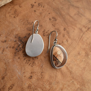 Sahara Jasper Earrings - Earthy Jasper Drop Earrings - Silversmith Earrings