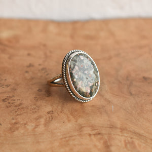 Boho Ring in Ocean Jasper - .925 Sterling Silver Ring - Silversmith Ring