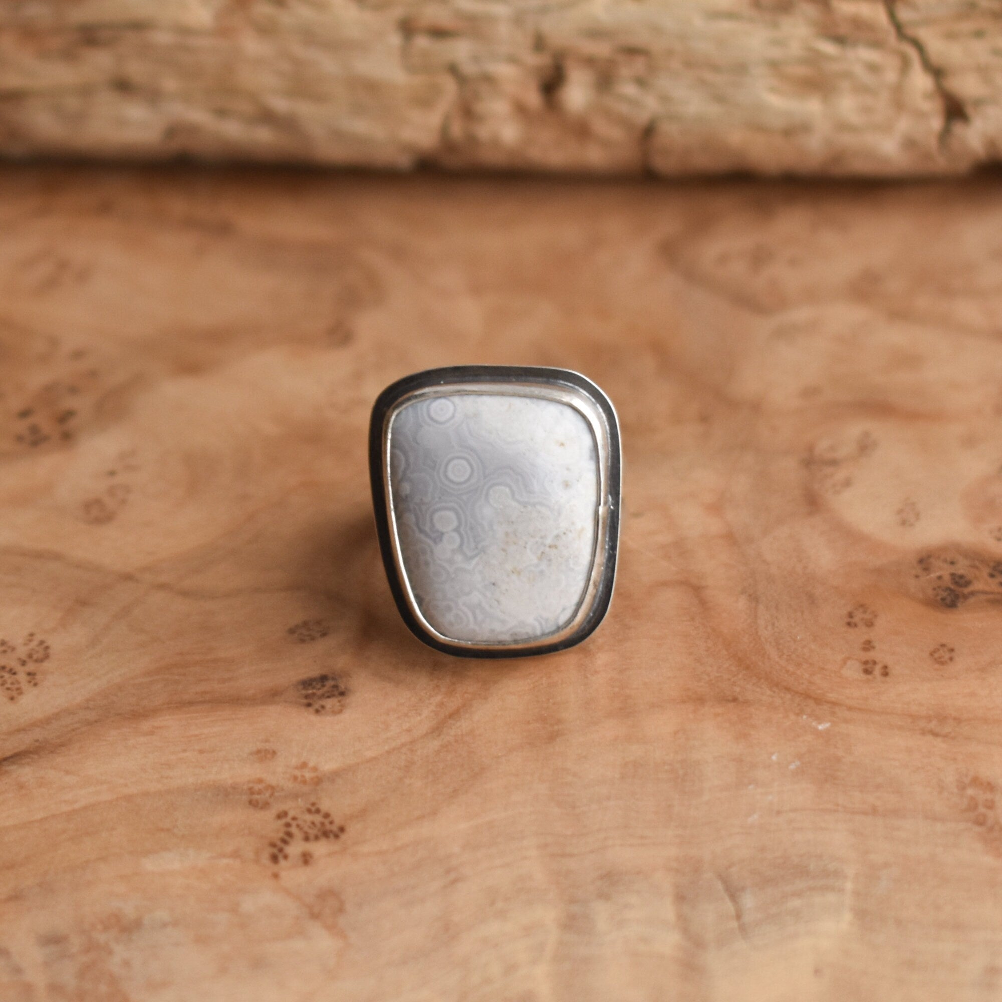 Luna Agate Ring - Sterling Silver - Choose Your Stone