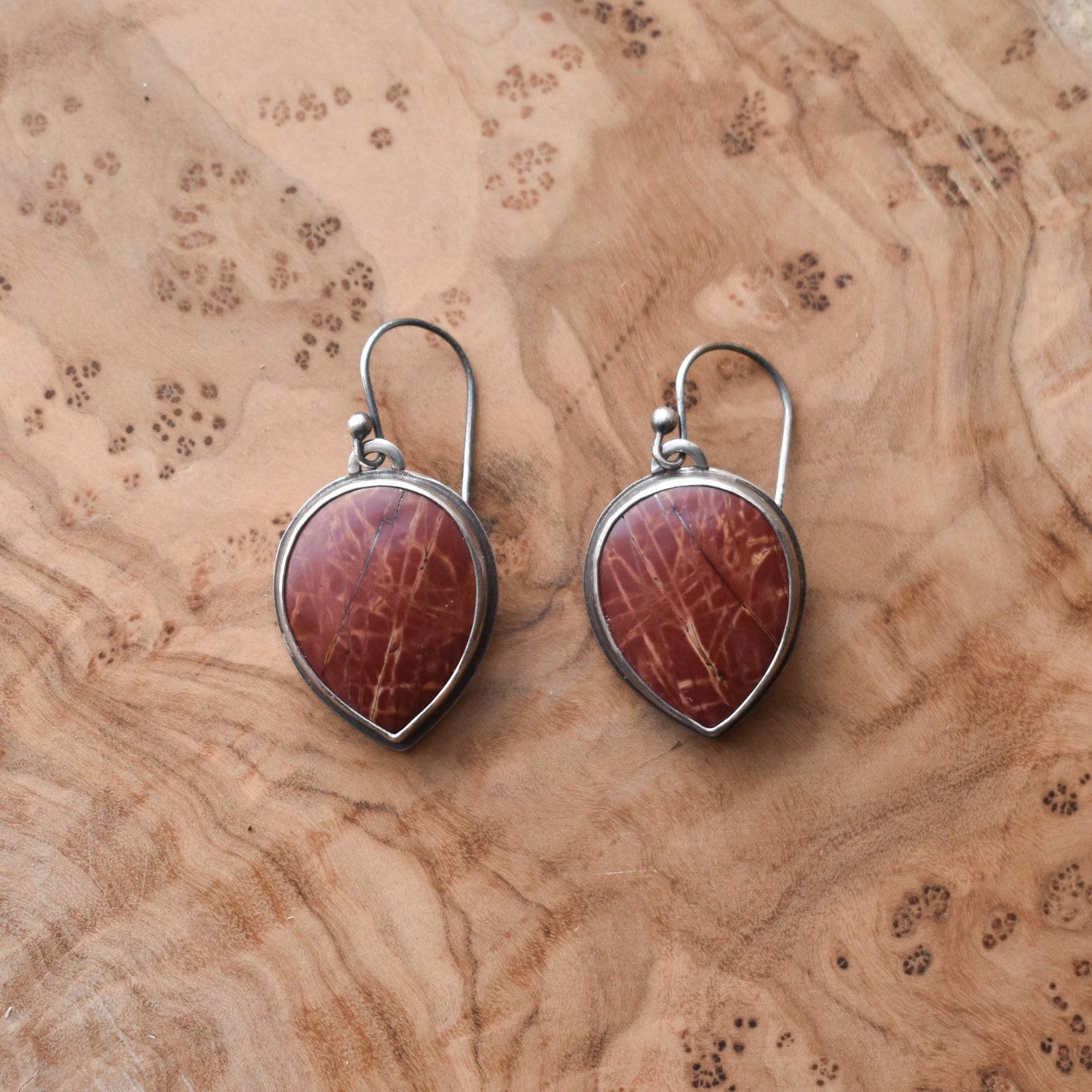 CUSTOM Red Creek Jasper Earrings - Sterling Silver - Cherry Creek Jasper