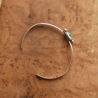 Turquoise Cuff Bracelet – Sterling Silver, AA Turquoise Stone, Handmade Bangle