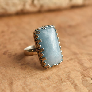 Huge Aquamarine Ring - .925 Sterling Silver - Silversmith Ring - Aquamarine Statement Ring