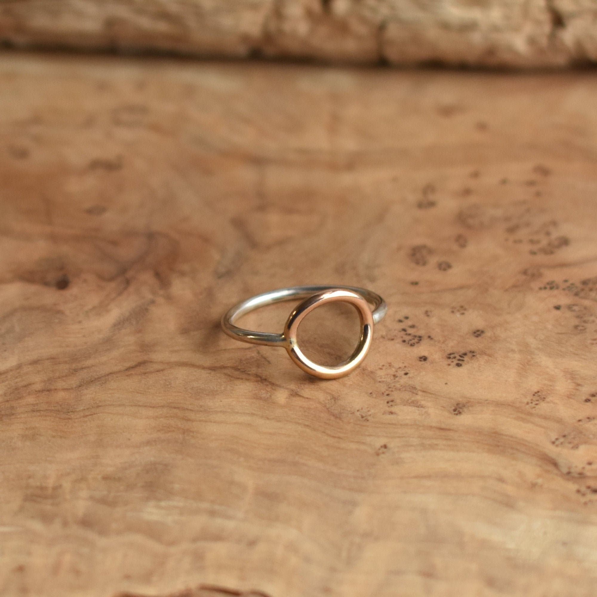 The Balance Ring - Mixed Metal Ring - 14 KT Solid Gold Ring