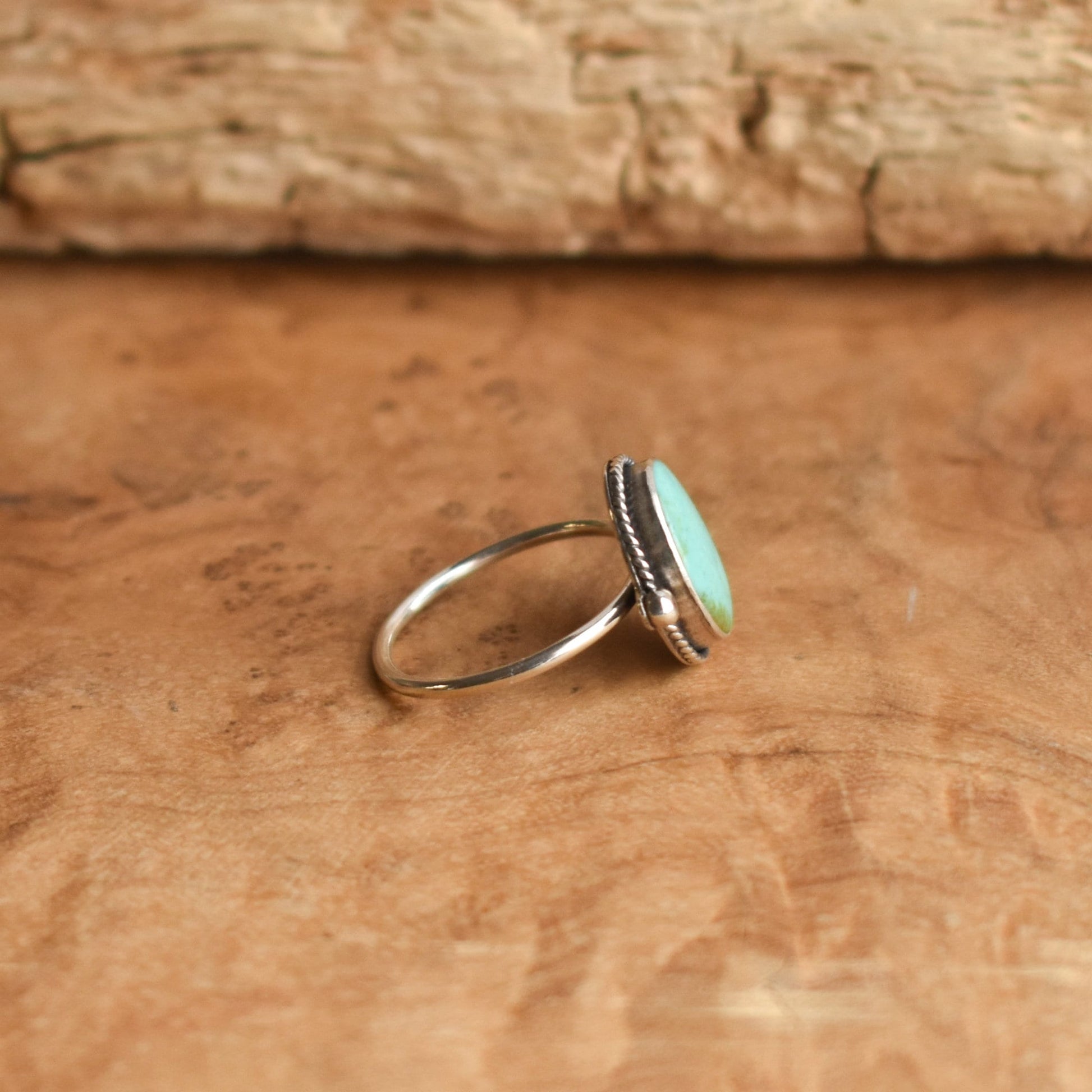 Custom Natural Turquoise Delica Ring -Sterling Silver - Choose Your Stone