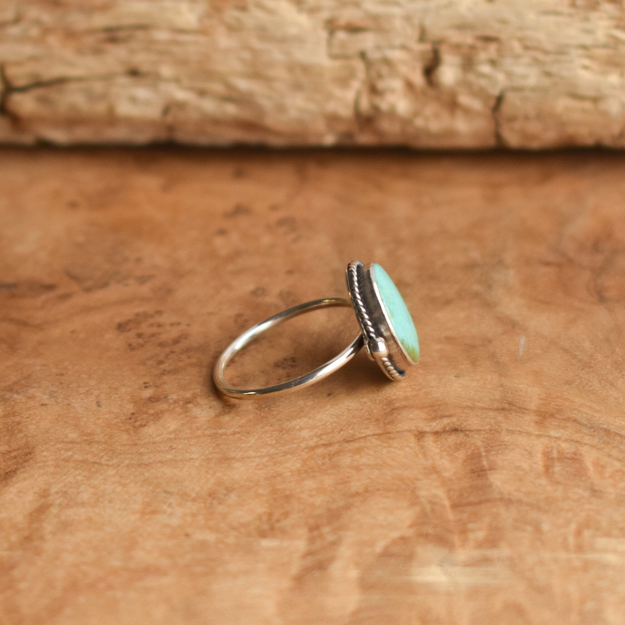 Natural Turquoise Delica Ring -Sterling Silver - Choose Your Stone