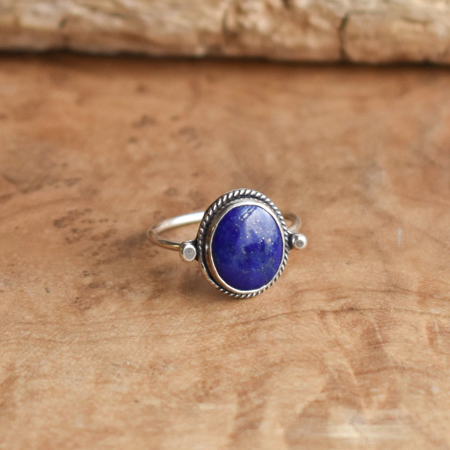 Sterling Silver Lapis Lazuli Ring - Handmade Silversmith Jewelry