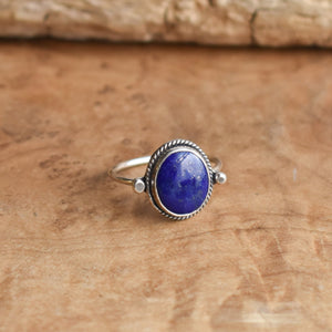 Sterling Silver Lapis Lazuli Ring - Handmade Silversmith Jewelry