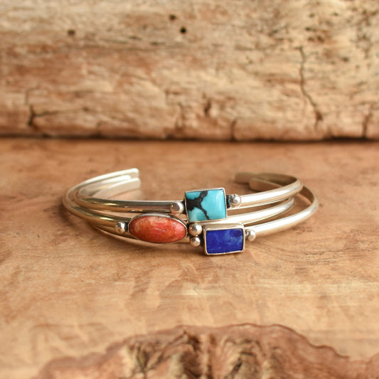 Turquoise Cuff Bracelet – Sterling Silver, AA Turquoise Stone, Handmade Bangle