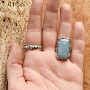 Huge Aquamarine Ring - .925 Sterling Silver - Silversmith Ring - Aquamarine Statement Ring