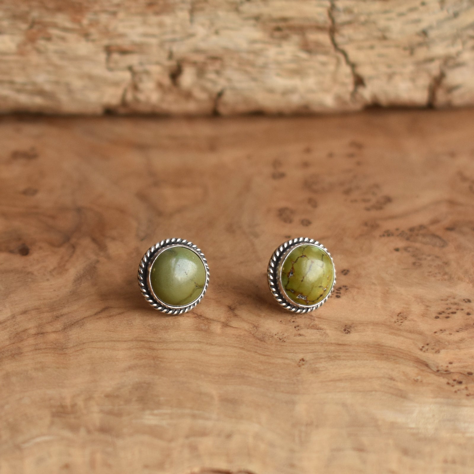 Traditional Turquoise Posts - American Turquoise Earrings - Turquoise Studs - Silversmith