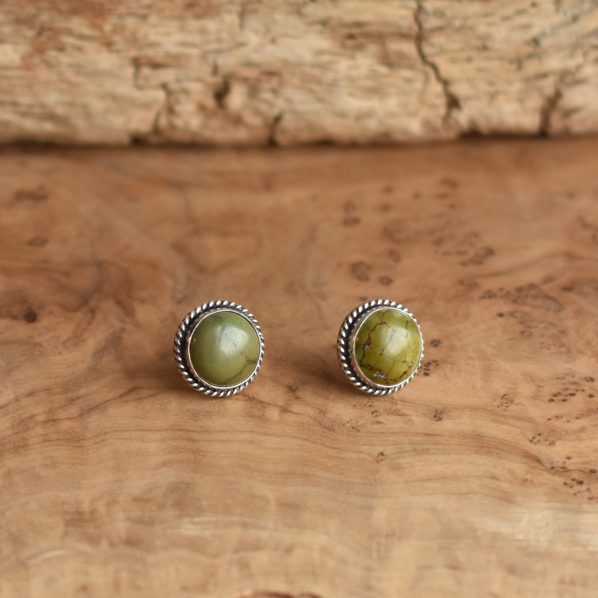 Traditional Turquoise Posts - American Turquoise Earrings - Turquoise Studs - Silversmith