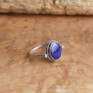 Sterling Silver Lapis Lazuli Ring - Handmade Silversmith Jewelry