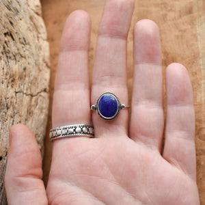 Sterling Silver Lapis Lazuli Ring - Handmade Silversmith Jewelry