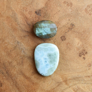 Larimar and Labradorite Ring Size 7