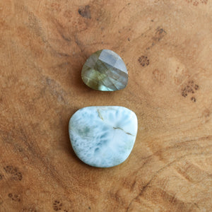 Larimar and Labradorite Ring Size 7