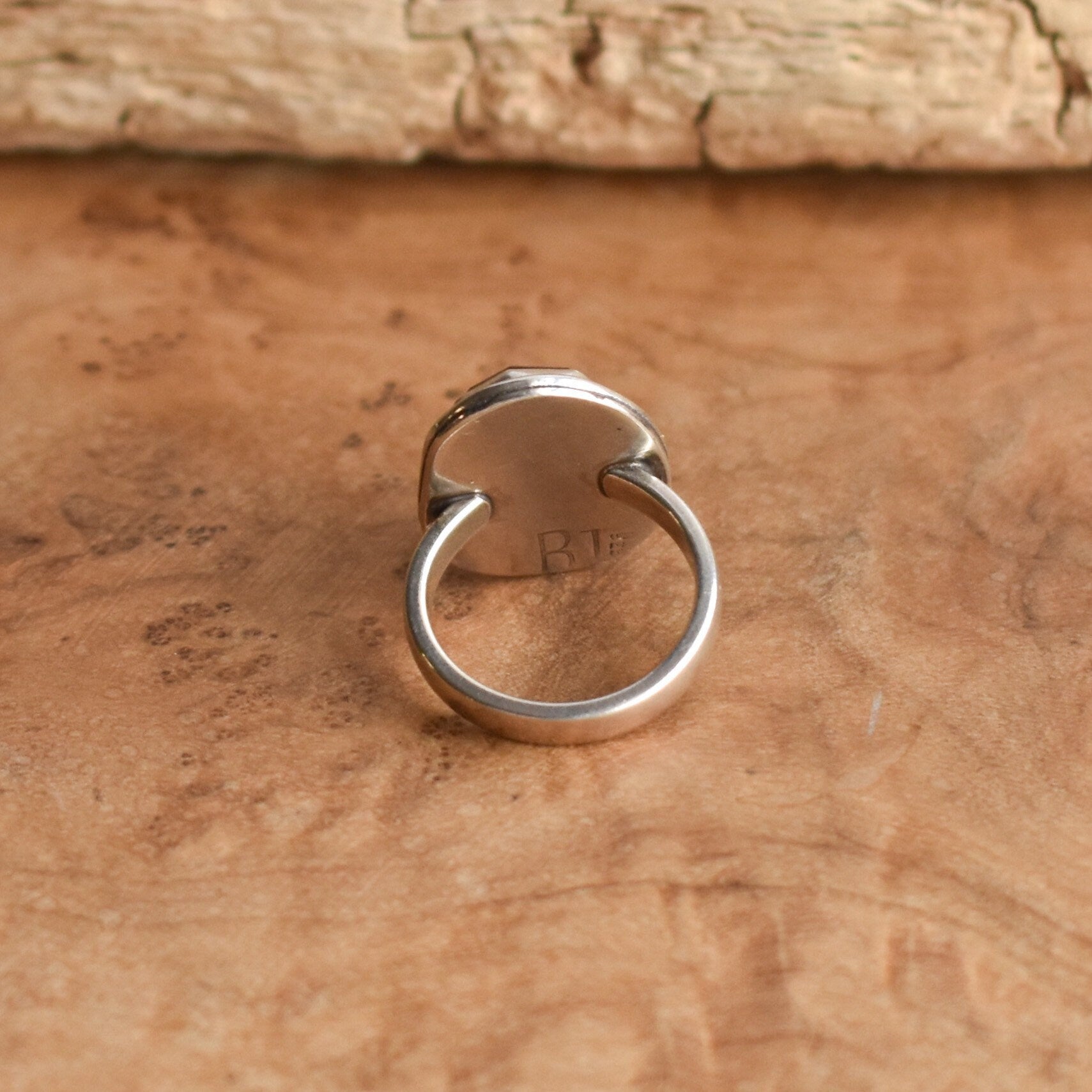 Rainbow Fluorite Boho Ring - .925 Sterling Silver - Chunky Multi-color Fluorite