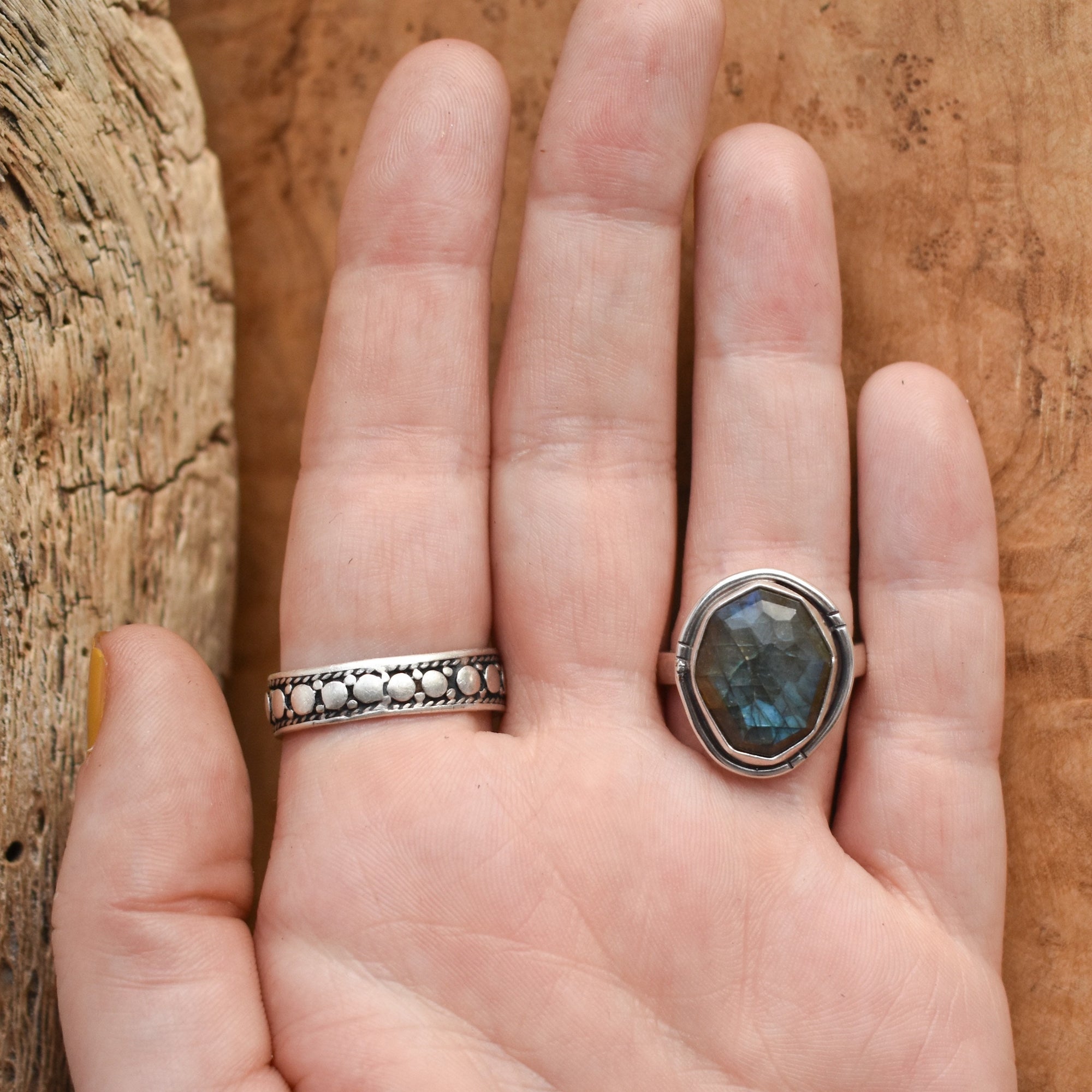 Labradorite Ring - Sterling Silver - Chunky Labradorite Ring - Choose your Stone