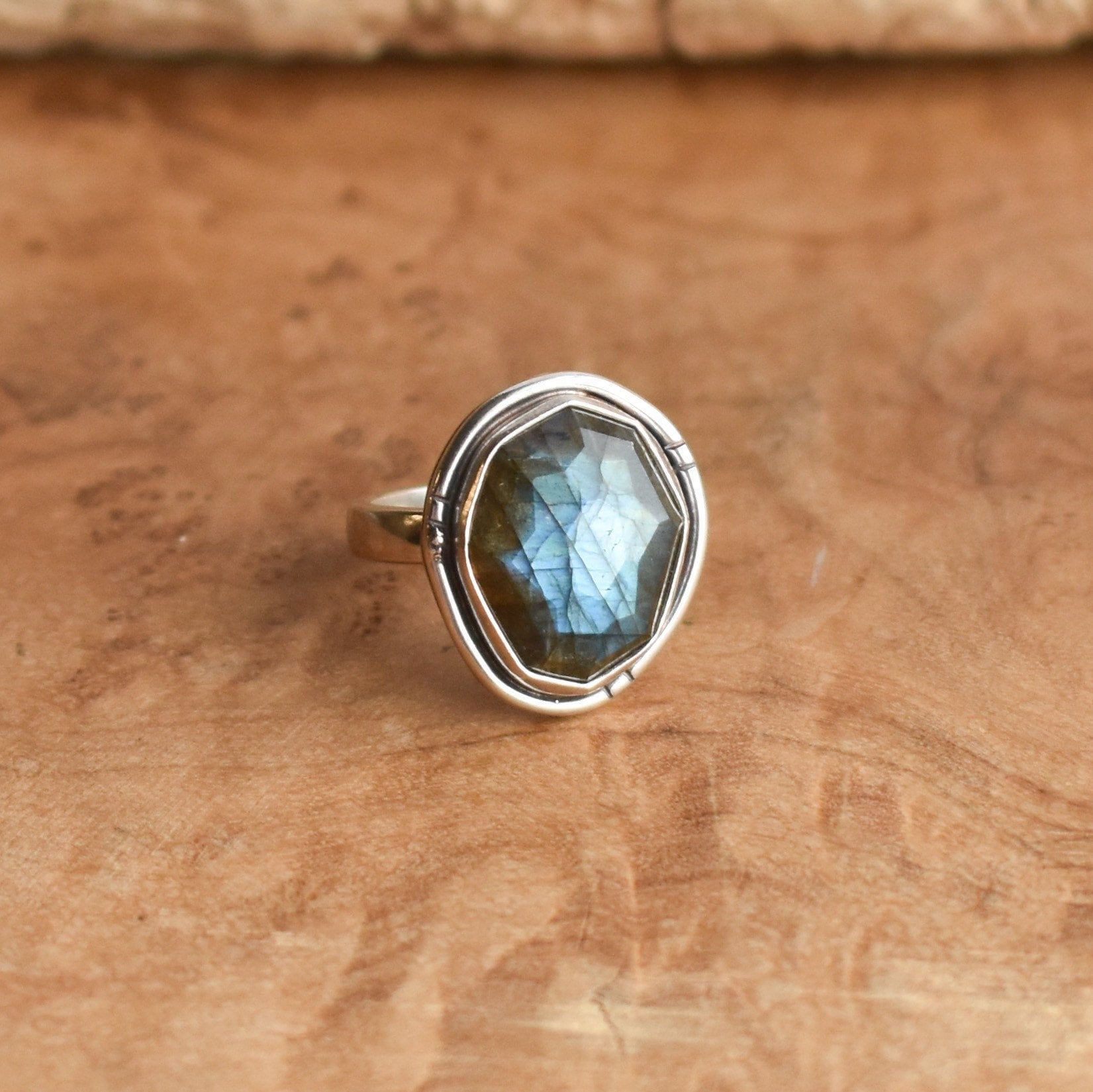 Labradorite Ring - Sterling Silver - Chunky Labradorite Ring - Choose your Stone