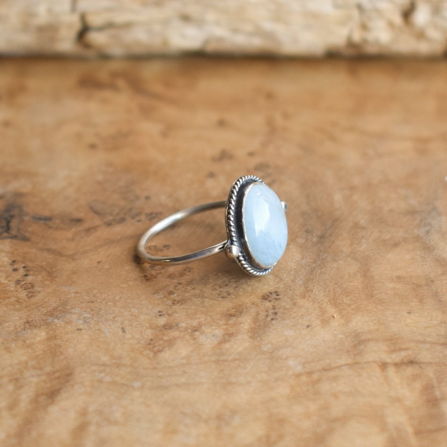 Aquamarine Delica Ring | Sterling Silver