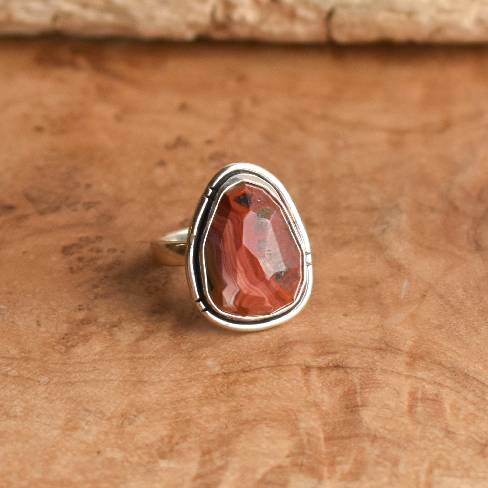 Crazy Lace Agate Ring - .925 Sterling Silver - Silversmith Ring - Choose Your Stone
