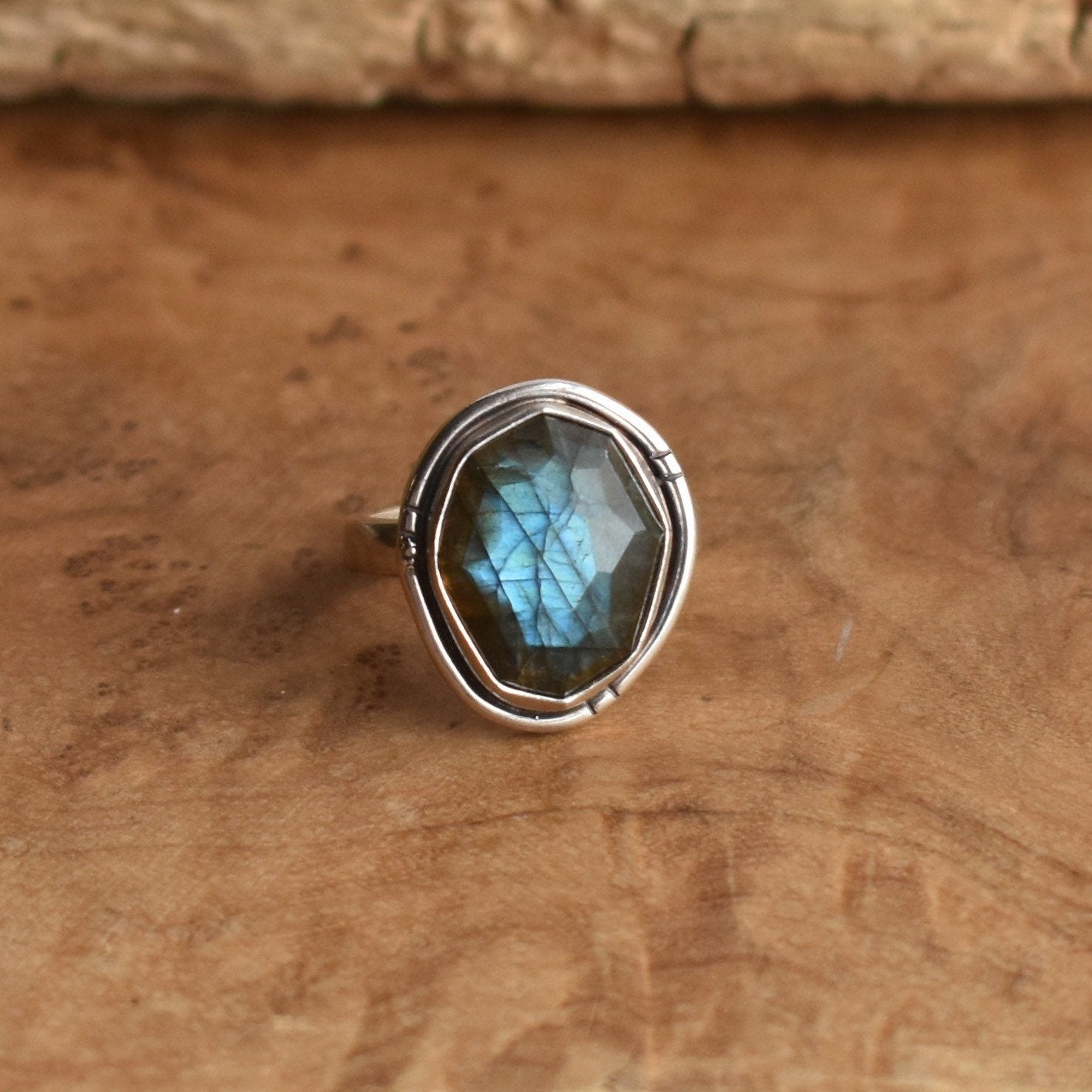 Labradorite Ring - Sterling Silver - Chunky Labradorite Ring - Choose your Stone