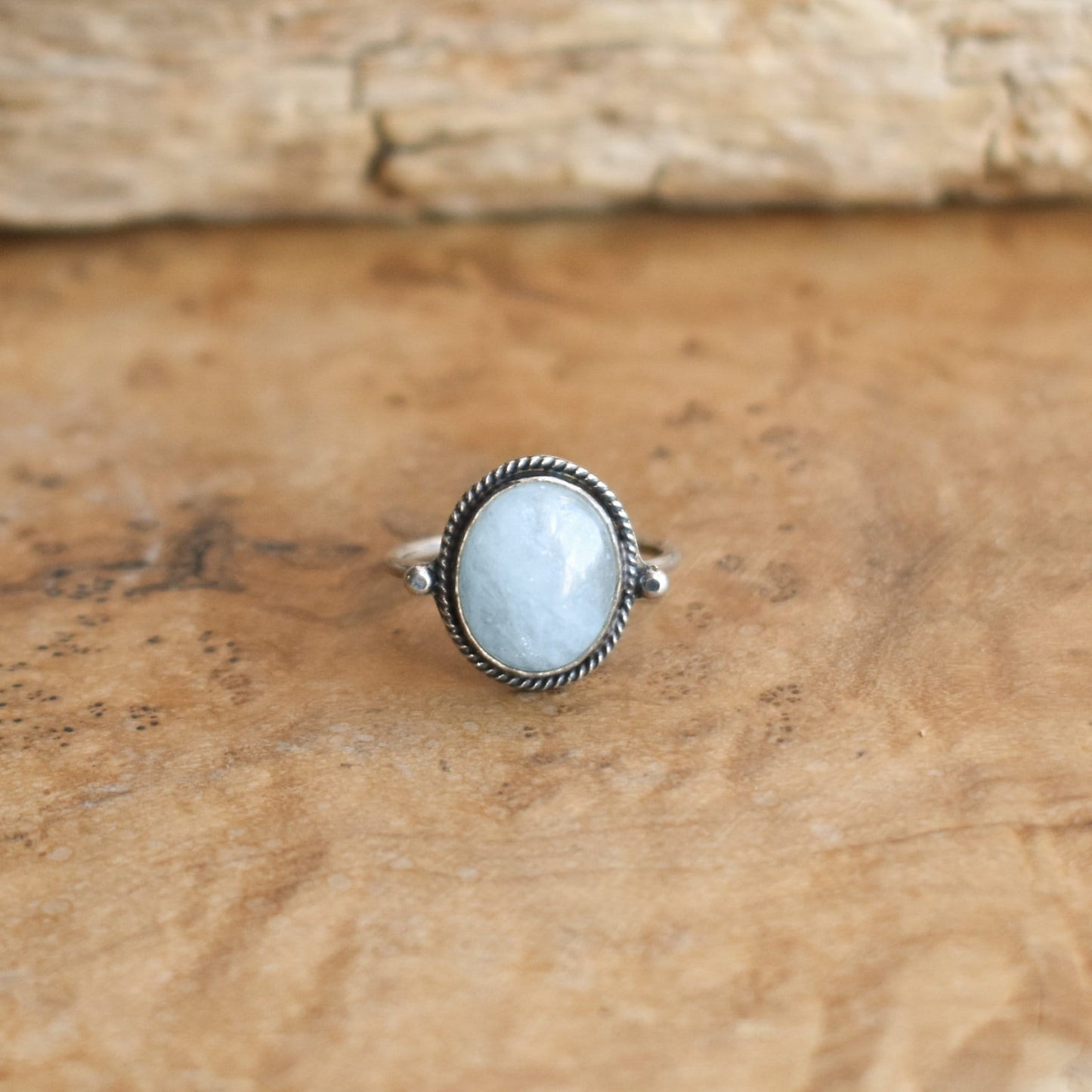 Aquamarine Delica Ring | Sterling Silver