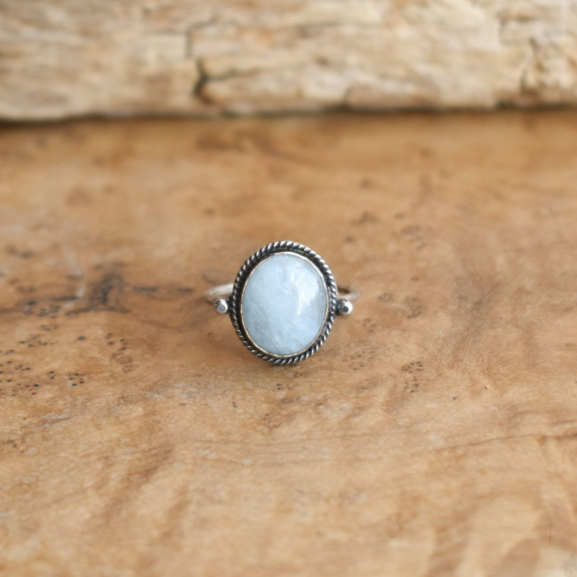 Aquamarine Delica Ring | Sterling Silver