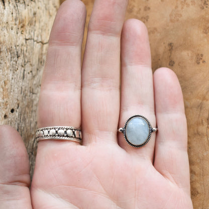 Aquamarine Delica Ring | Sterling Silver