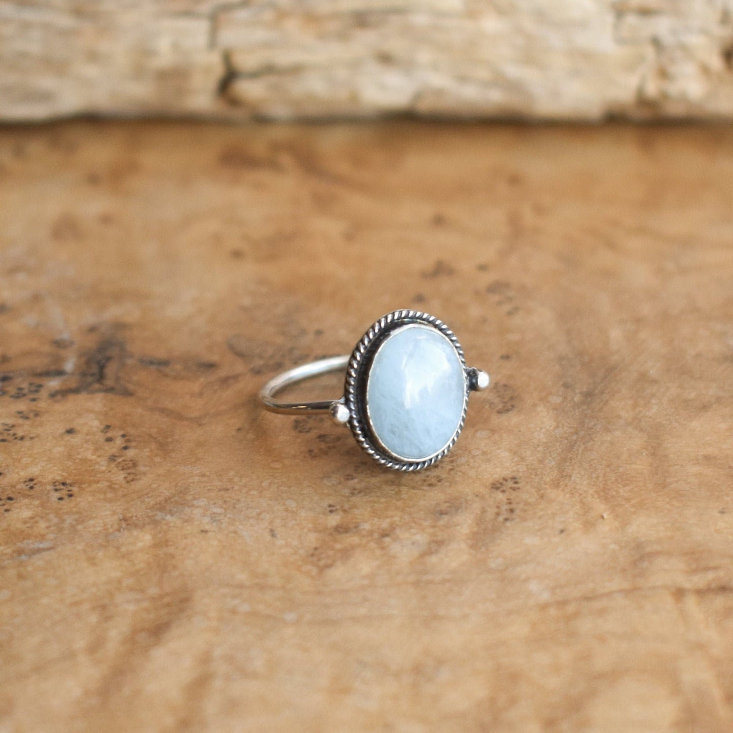 Aquamarine Delica Ring | Sterling Silver