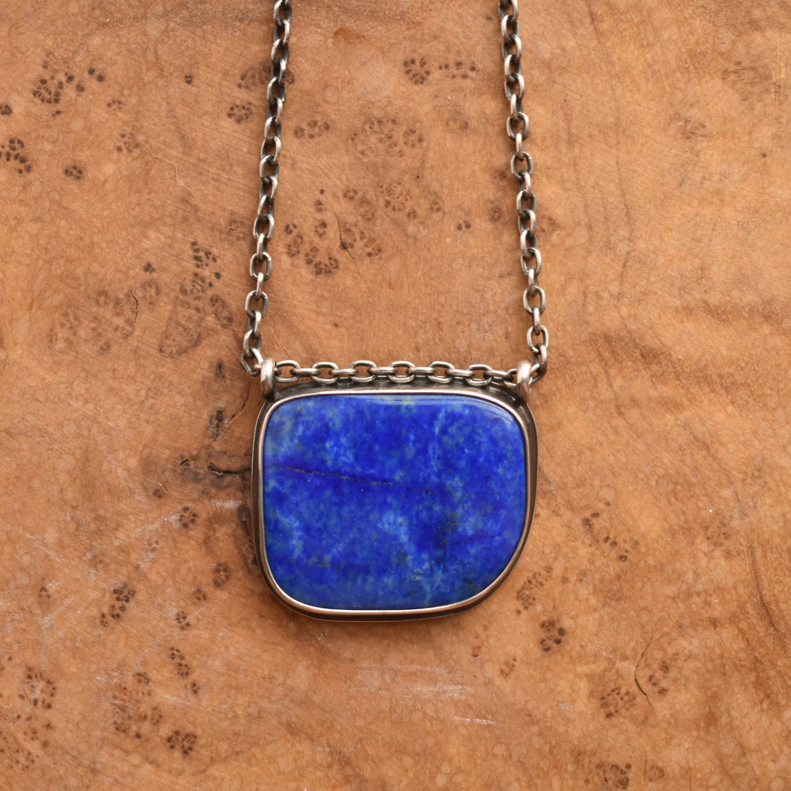 Custom Lapis Lazuli Pendant - Hanging Rock Pendant - Sterling Silver
