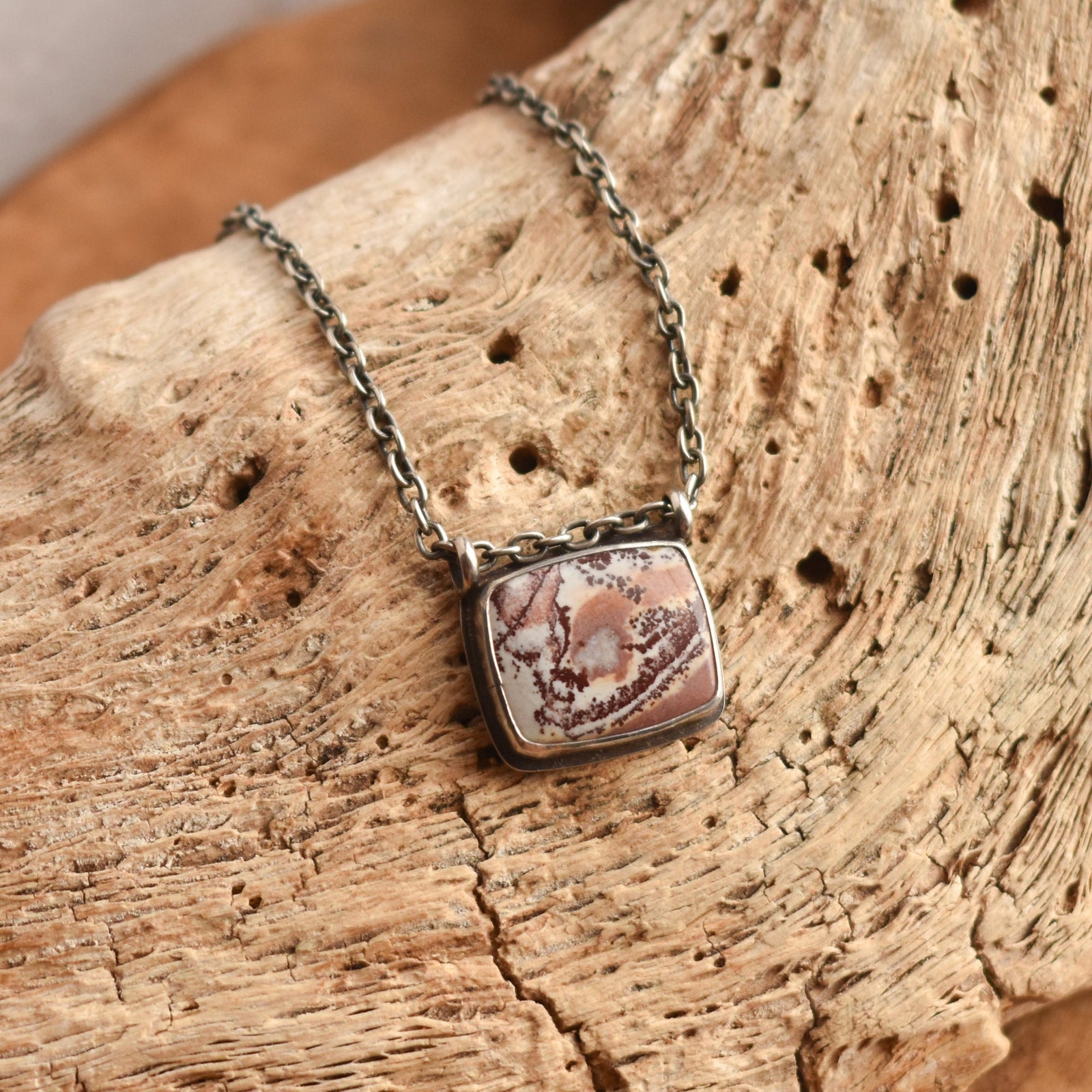 Custom Sonora Jasper Pendant - Choose Your Stone - Sterling Silver