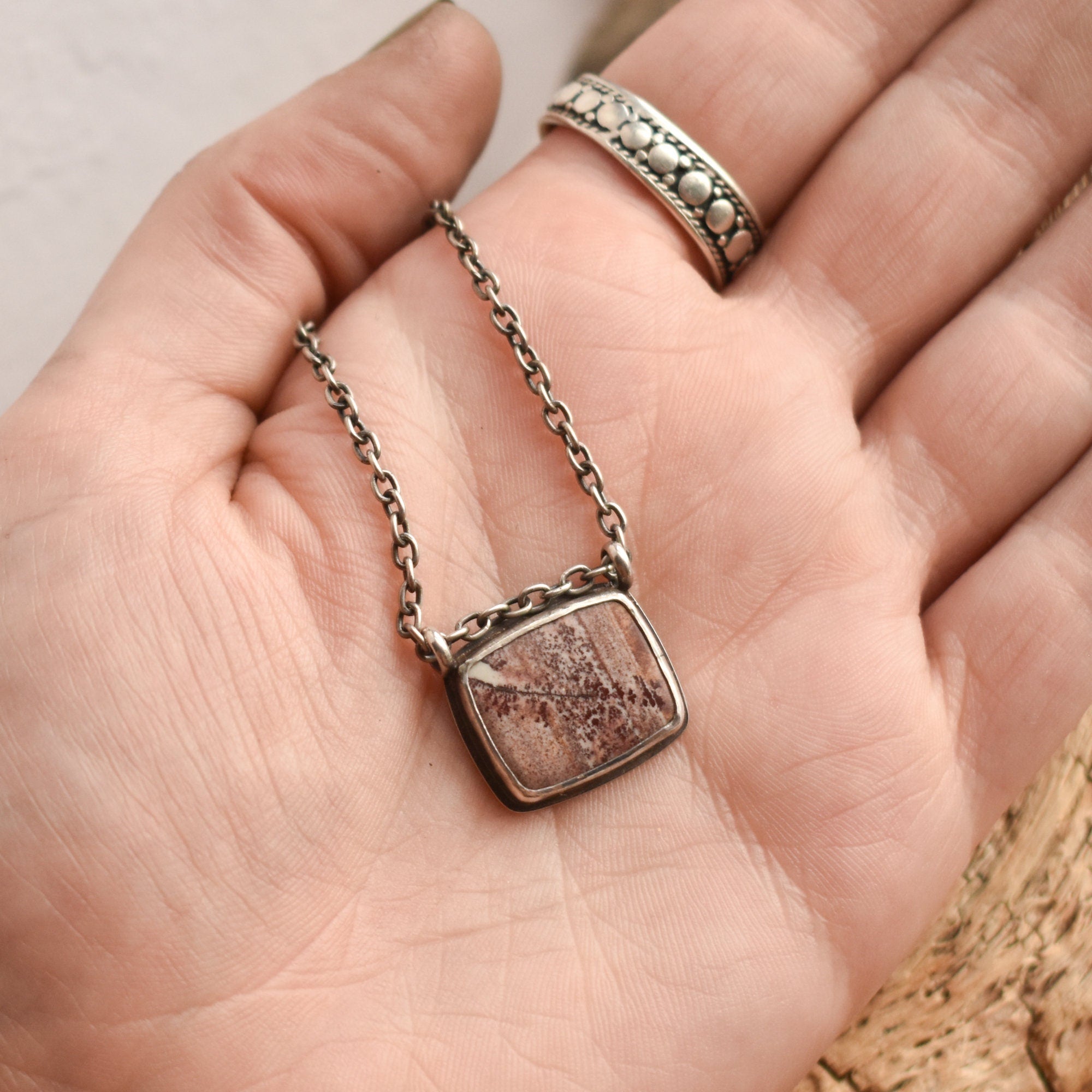 Custom Sonora Jasper Pendant - Choose Your Stone - Sterling Silver