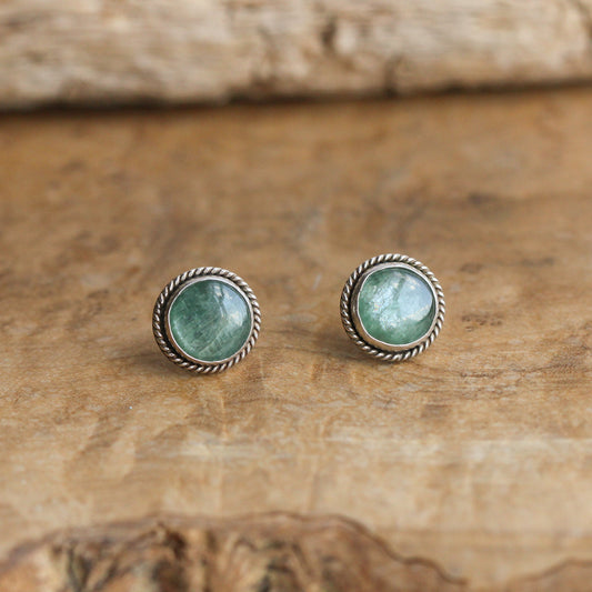 Green Kyanite Traditional Posts - Sterling Silver - Kyanite Studs
