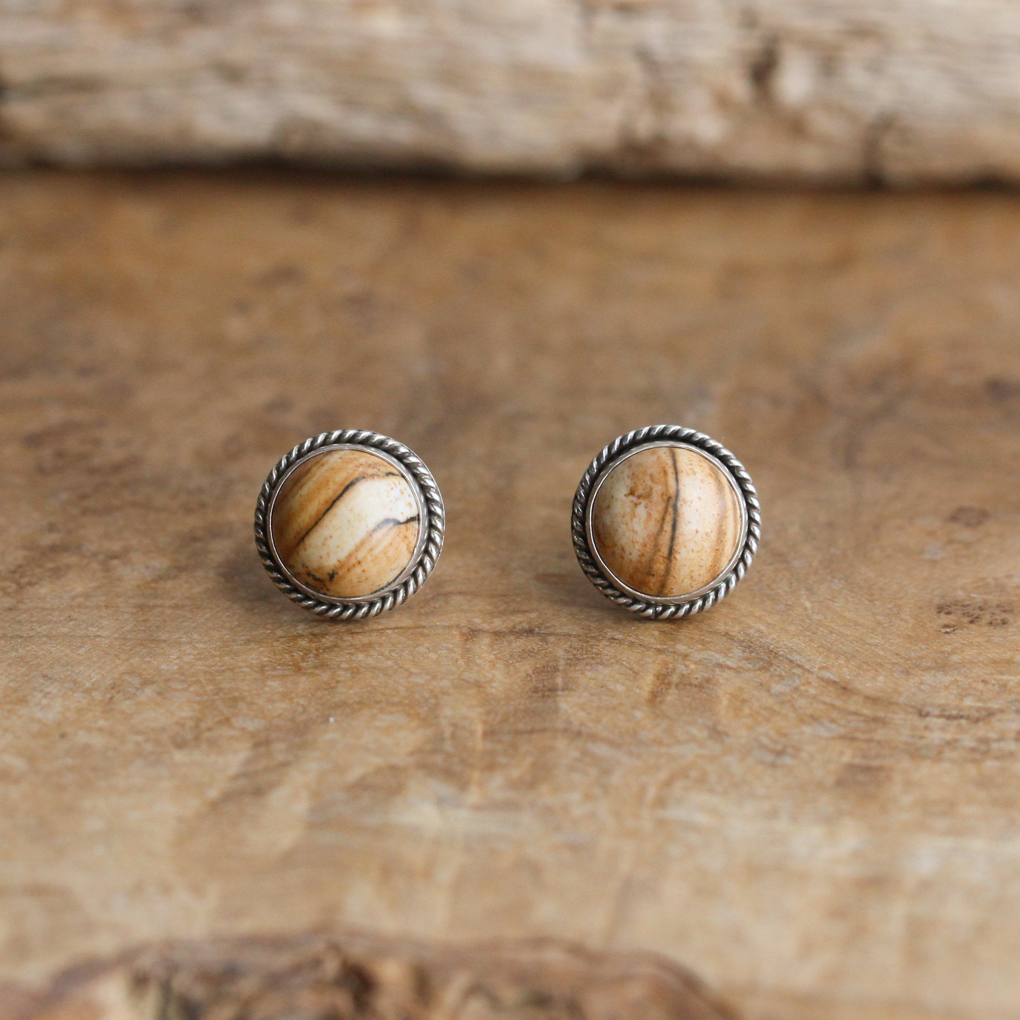 Picture Jasper Traditional Posts - .925 Sterling Silver - Silversmith - OOAK