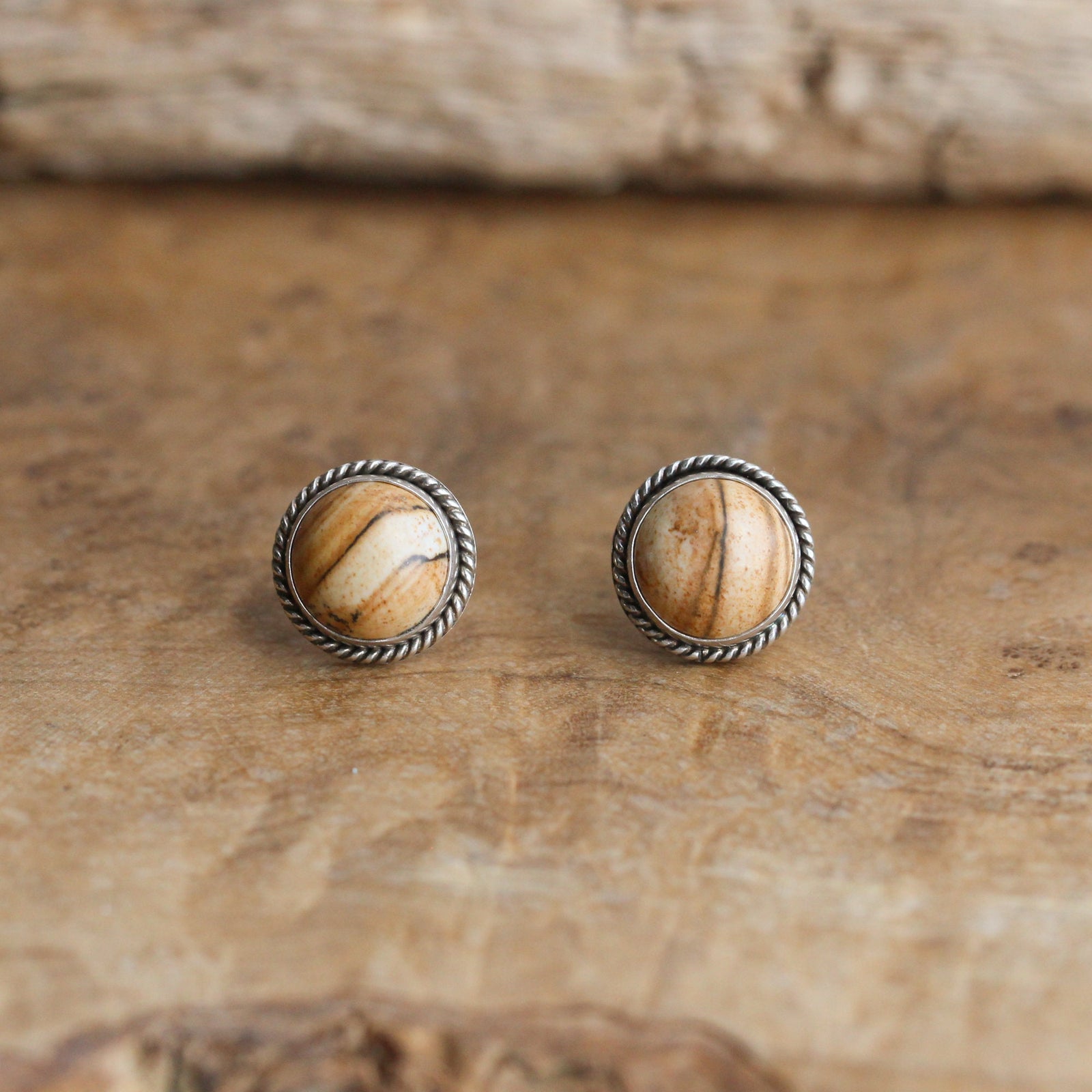 Picture Jasper Traditional Posts - .925 Sterling Silver - Silversmith - OOAK