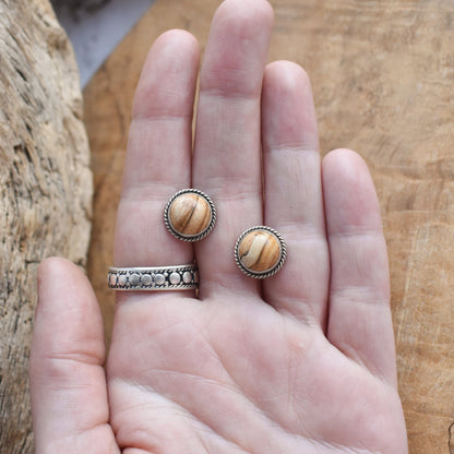 Picture Jasper Traditional Posts - .925 Sterling Silver - Silversmith - OOAK