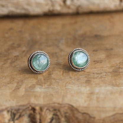 Green Kyanite Traditional Posts | Sterling Silver